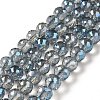 Faceted(128 Facets) Electroplated Glass Beads Strands GLAA-H023-01-2