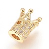 Brass Micro Pave Cubic Zirconia Beads LS-ZIRC-F088-029G-2
