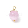 Dyed Natural Selenite Round Pendants PALLOY-JF04269-2