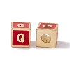 Rack Plating Brass Enamel Beads KK-B060-04G-03Q-1