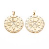 Brass Micro Pave Clear Cubic Zirconia Pendants KK-S364-111-1