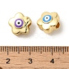 Brass Enamel Beads KK-R162-053G-3