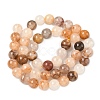 Natural Yellow Hematoid Quartz/Golden Healer Quartz Beads Strands X-G-D334-A02-8mm-3