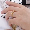 Stylish 304 Stainless Steel Bowknot Open Cuff Ring for Women Daily Wear LS-GB8358-2-3