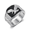 304 Stainless Steel and Enamel Finger Rings for Men FS-WG4515C-09-2