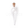 Teardrop Glass Cork Bottle Big Pendants LS-AJEW-A041-01C-2