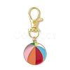 Sports Ball Alloy Enamel Pendant Decoration HJEW-JM02006-4
