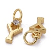 Brass Micro Pave Clear Cubic Zirconia Pendants ZIRC-Z011-35Y-2