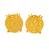 Brass Stud Earring Findings with Round Tray KK-G502-19A-G-1