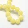 Natural Dyed Yellow Jade Gemstone Bead Strands G-R271-8mm-Y06-3