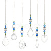 AHADERMAKER 6Pcs 6 Style Transparent Glass Pendant Decorations HJEW-GA0001-43-1