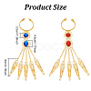 4pcs 2 Colors Acrylic Oval Full Hand Ring Bracelet BJEW-AN0001-23-2