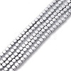 Electroplate Non-magnetic Synthetic Hematite Beads Strands X-G-J172-3x3mm-02-1