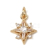 Brass Micro Pave Cubic Zirconia Charms KK-C133-03A-G-1
