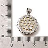 Brass Pave Natural Yellow Shell Carved Cat Pendants KK-Z091-08P-01-3