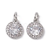 Brass Micro Pave Clear Cubic Zirconia Charms X-KK-K360-16P-1