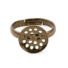DIY Antique Bronze Adjustable Brass Sieve Ring Bases X-EC163-3NFAB-2