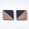 Resin & Walnut Wood Cabochons X-RESI-S358-A-90D-2
