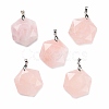 Natural Rose Quartz Pendants G-C241-02E-1