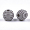 Painted Natural Wood Beehive Beads WOOD-S049-04A-08-2