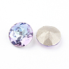 Pointed Back & Back Plated Glass Rhinestone Cabochons RGLA-J012-10mm-001VL-2