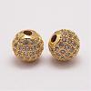 Brass Micro Pave Cubic Zirconia Beads ZIRC-E110-07G-1