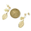 Hollow Leaf Brass Dangle Stud Earrings EJEW-TA00372-3