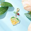 Maple Leaf Acrylic & Glass Seed & Natural Carnelian Beads Pendant Decorations HJEW-MZ00347-02-1