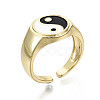 Brass Enamel Cuff Rings X-RJEW-S044-136-NF-1