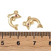 Brass Micro Pave Clear Cubic Zirconia Charms KK-B137-01G-3