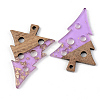 Transparent Resin & Walnut Wood Pendants RESI-S389-030A-B01-2