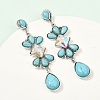 Alloy Synthetic Turquoise Dangle Stud Earrings EJEW-U053-05AS-2