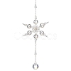 Glass Snowflake Pendant Decorations HJEW-TA00237-1