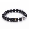 10MM Natural Black Onyx(Dyed & Heated) and Howlite Beaded Stretch Bracelets RH2290-20-1