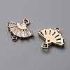 Brass Pave Clear Cubic Zirconia Connector Charms ZIRC-WH0001-04-1