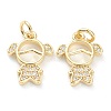 Brass Micro Pave Clear Cubic Zirconia Pendants ZIRC-J041-16B-1