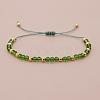 Glass & Brass Round Beads Braided Bead Bracelets RD6595-5-1