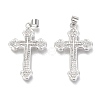 Brass Micro Pave Clear Cubic Zirconia Pendants ZIRC-O038-05P-1