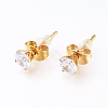 Brass Cubic Zirconia Pendant Necklace & Stud Earring Jeweley Sets SJEW-L154-11G-7