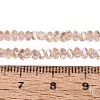 Electroplate Transparent Glass Beads Strands EGLA-Q139-01A-A02-4