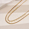 201 Stainless Steel Geometric Double-layer Collarbone Necklaces FY0428-2