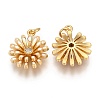 Brass Micro Pave Clear Cubic Zirconia Pendants ZIRC-B002-34G-I-2