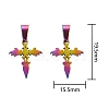 10Pcs 5 Colors 304 Stainless Steel Pendants STAS-SZ0001-45-7