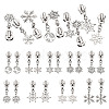 18Pcs 9 Styles Alloy Replacement Zipper Head with Snowflake Tibetan Style Alloy Pendants PALLOY-TAC0158-3