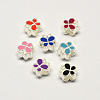 Alloy Enamel Butterfly Large Hole European Beads MPDL-R036-47-1