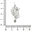 Brass Micro Pave Clear Cubic Zirconia Pendants KK-I476-13P-3
