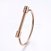 Ion Plating(IP) 304 Stainless Steel Bangles LS-BJEW-P222-14RG-1