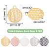 20Pcs 5 Colors Brass Pendants KK-HY0001-47-2