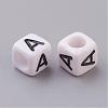Letter A Cube Acrylic Beads X-PL37C9308-A-2