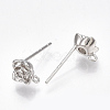 Brass Cubic Zirconia Stud Earring Findings X-KK-S350-012P-2